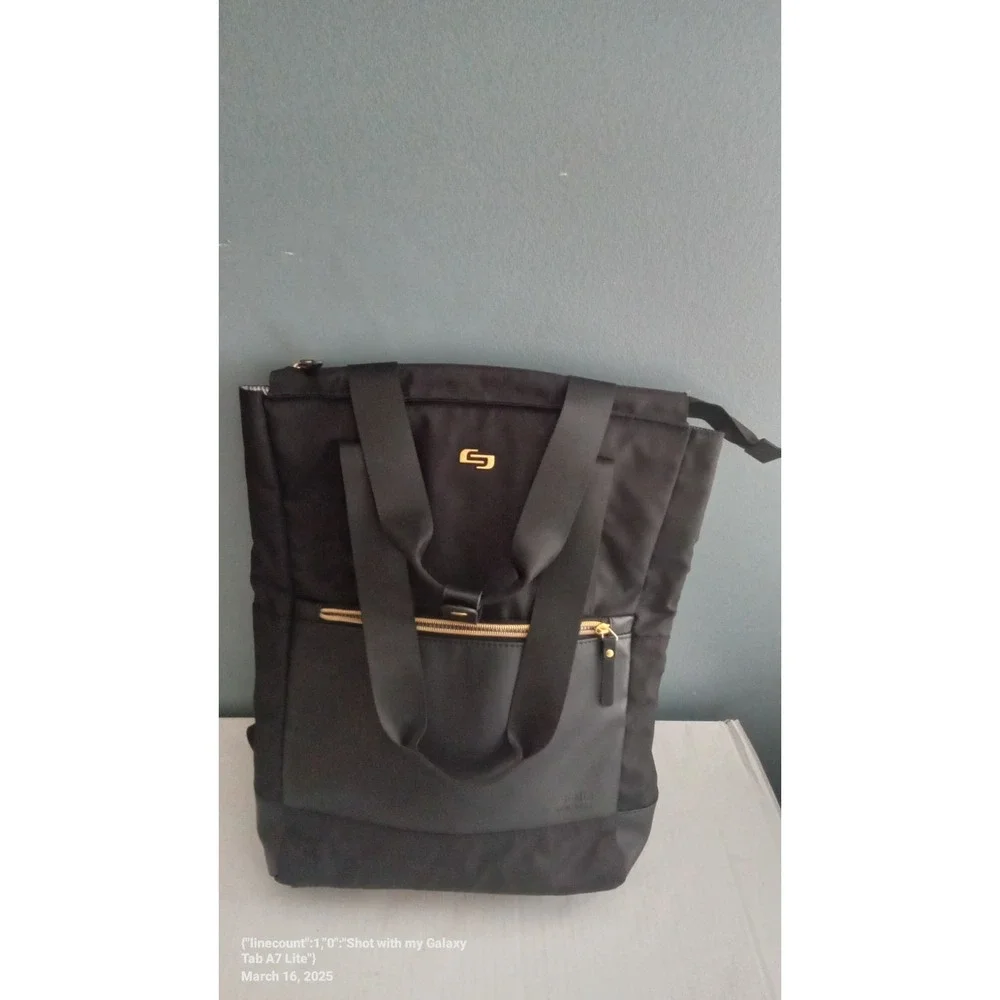 Solo New York Tote Backpack Convertible Laptop Bag Black‎ Travel Carry On
